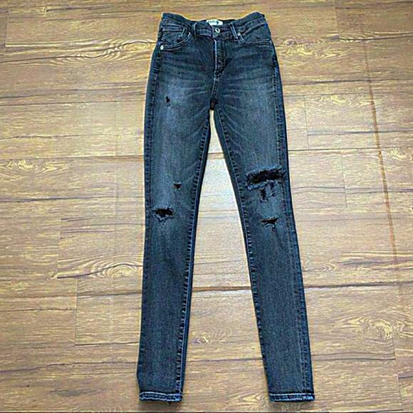 Agolde Distressed Stretch Skinny Jean Women Size 24 - Picture 1 of 9
